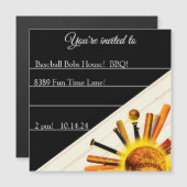 サンデー・バッターアップ！ マグネット招待状 (正面/裏面)