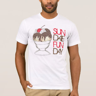サンデー(日曜日)ファンデーアイスクリームホットファッジグルメ Tシャツ