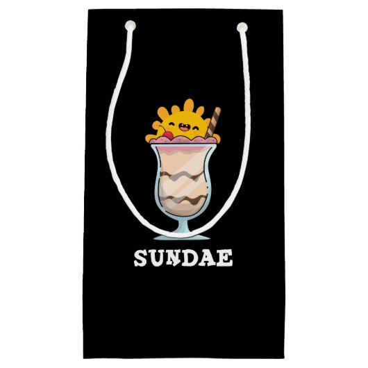 サンデ日おもしろい曜日アイスクリームプンプンダークBG スモールペーパーバッグ (正面)