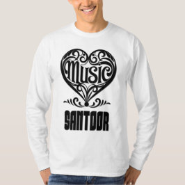 サントゥール愛好家のための優雅なスクロールハート Tシャツ