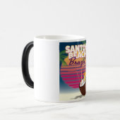 サントスビーチブラジルヴィンテージ旅行ポスター モーフィングマグカップ (正面左)