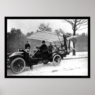 サントスDumontの飛行機車1909年 ポスター