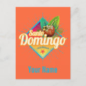 サントドミンゴカリブのドミニカ共和国レトロ シーズンポストカード (正面)