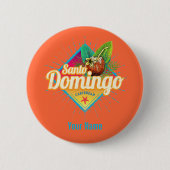 サントドミンゴカリブのドミニカ共和国レトロ 缶バッジ (正面)