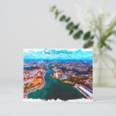 サントドミンゴドミニカ共和国パノラマビュー ポストカード (スタンド正面)