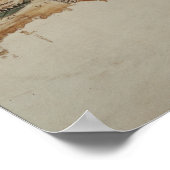 サントドミンゴ島の地図 ポスター (角)