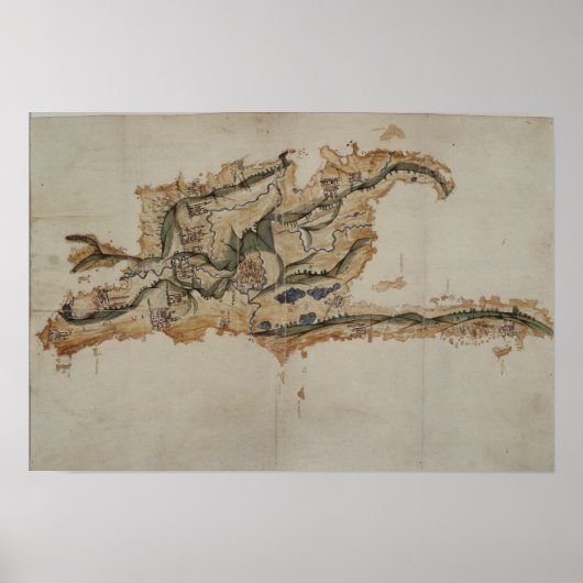 サントドミンゴ島の地図 ポスター (正面)