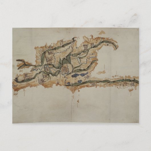 サントドミンゴ島の地図 ポストカード (正面)