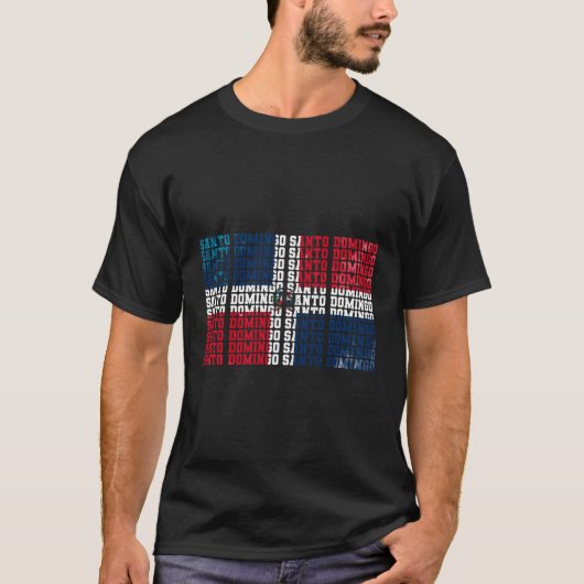 サントドミンゴ・ドミニカ共和国国旗 Tシャツ (正面)