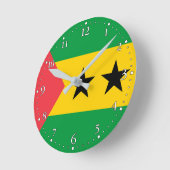 サントメ・プリンシペの国旗 ラウンド壁時計 (傾斜)