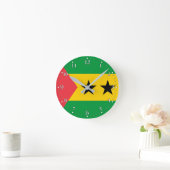 サントメ・プリンシペの国旗 ラウンド壁時計 (ホーム)
