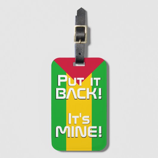 サントメ・プリンシペ国おもしろい旗 ラゲッジタグ (正面縦)