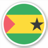 サントメ・プリンシペ国旗の丸シール シール (正面)