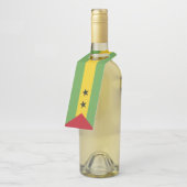 サントメ・プリンシペ国旗 ボトルネックタグ (アングル)