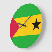 サントメ・プリンシペ国旗 ラージ壁時計 (傾斜)