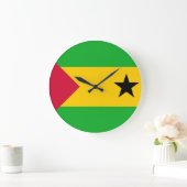 サントメ・プリンシペ国旗 ラージ壁時計 (ホーム)