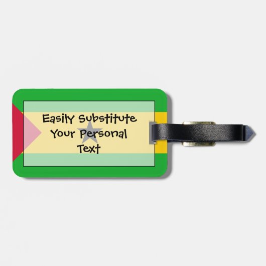 サントメ・プリンシペ簡単ID個人国旗 ラゲッジタグ (裏面横)