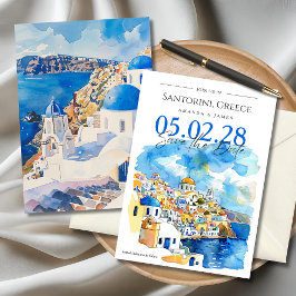 サントリエレガントニ水彩結婚式の日付を保存 招待状