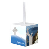 サントリニ午後の太陽 キューブオーナメント (裏面アングル)