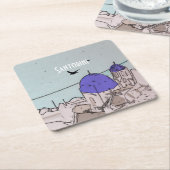 サントリーかわいらしニギリシャ島 スクエアペーパーコースター (アングル)