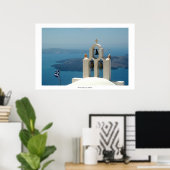 サントリーニのイメロビグリにある教会 ポスター (ホームオフィス)