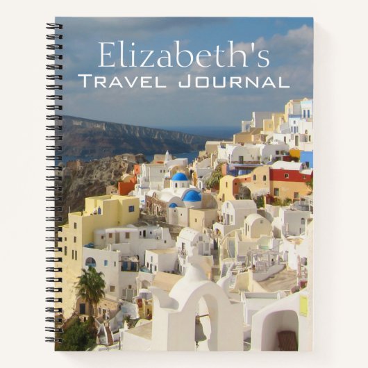 サントリーニの午後の太陽のノート ノートブック (正面)