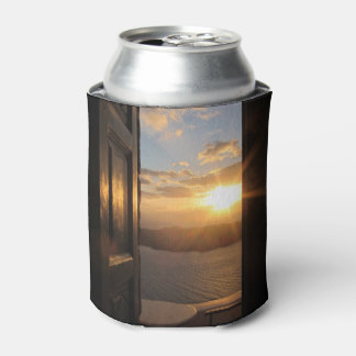 サントリーニの夕日が入り口から 缶クーラー