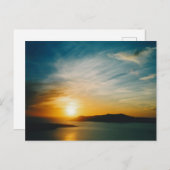 サントリーニの夕日(ギリシャ) ポストカード (正面/裏面)