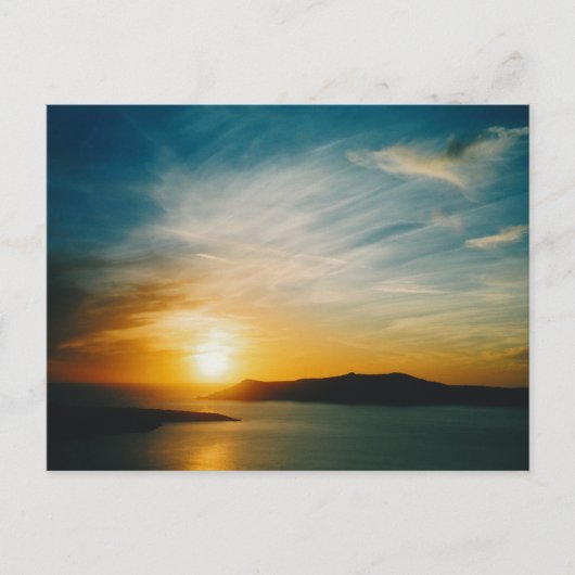 サントリーニの夕日(ギリシャ) ポストカード (正面)