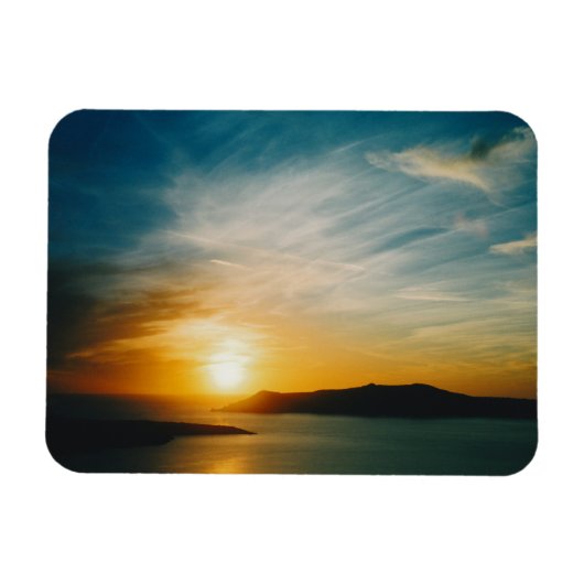 サントリーニの夕日（ギリシャ） マグネット (横)