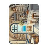 サントリーニの小さなコーヒーショップ マグネット (縦)