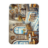 サントリーニの小さなコーヒーショップ マグネット (縦)