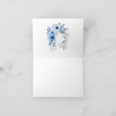 サントリーニの水彩画が描かれた結婚式のカード サンキューカード (内部)