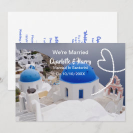 サントリーニの結婚披露結婚したパーティー後 招待状