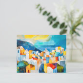 サントリーニはっきりした夕日 シーズンポストカード (スタンド正面)