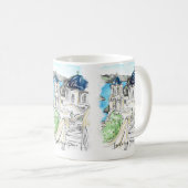 サントリーニアイランドギリシャ夏の思い出はがき コーヒーマグカップ (正面右)