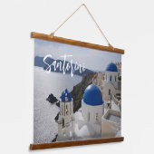 サントリーニアイランドギリシャ 吊り下げ型タペストリー (傾斜あり)