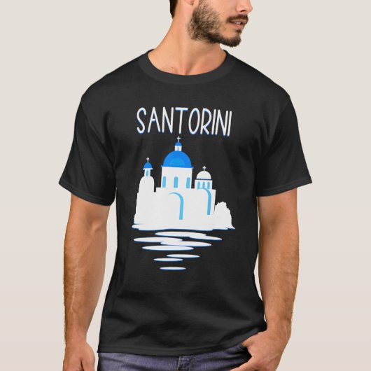 サントリーニアイランドギリシャElada垂直ギリシャ島 Tシャツ (正面)