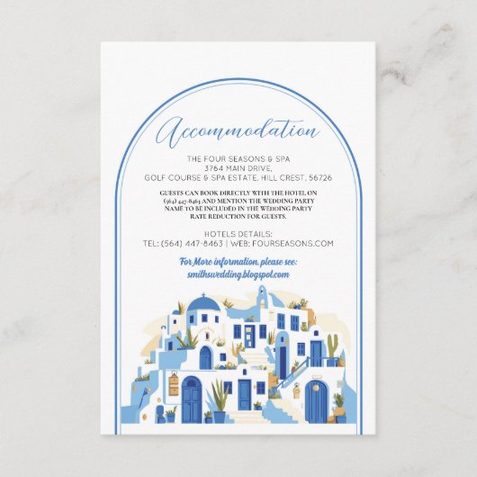 サントリーニアコモデーション結婚ズギリシャのカード エンクロージャーカード (正面)