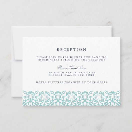 サントリーニウェディングレセプションカード |アクア 招待状 (正面)