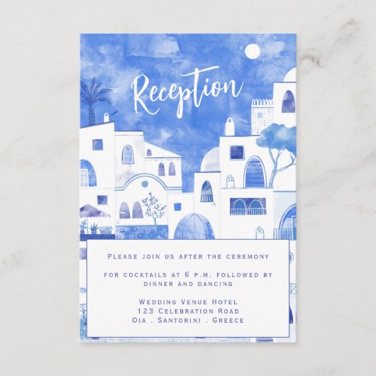 サントリーニウェディングレセプション エンクロージャーカード (正面)