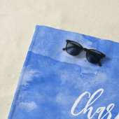 サントリーニオイアグリークアイランドウォーターパーソナライズされたカラー ビーチタオル (インサイチュ)