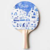 サントリーニオイアグリークアイランドウォーターパーソナライズされたカラー 卓球ラケット (正面)