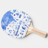 サントリーニオイアグリークアイランドウォーターパーソナライズされたカラー 卓球ラケット (横)