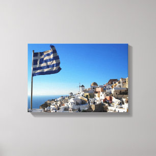サントリーニカンバス、ギリシャ中世の都市 キャンバスプリント