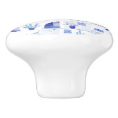 サントリーニギリシャの島の水の色の町並み セラミックノブ (側面)