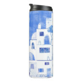 サントリーニギリシャの島の水の色の町並み タンブラー (回転右)