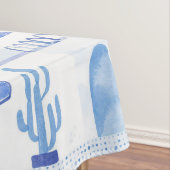 サントリーニギリシャの島の水の色の町並み テーブルクロス (インサイチュ)