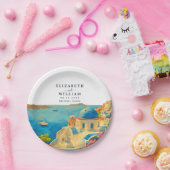 サントリーニギリシャの水の色のスカイライン結婚ズ ペーパープレート (パーティー)