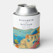 サントリーニギリシャの水の色のスカイライン結婚ズ 缶クーラー (缶正面)